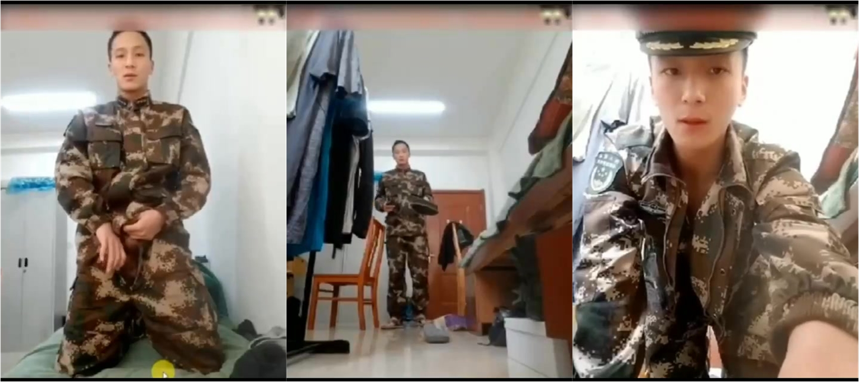 天菜薄肌兵哥宿舍裸聊撸射大鸡巴