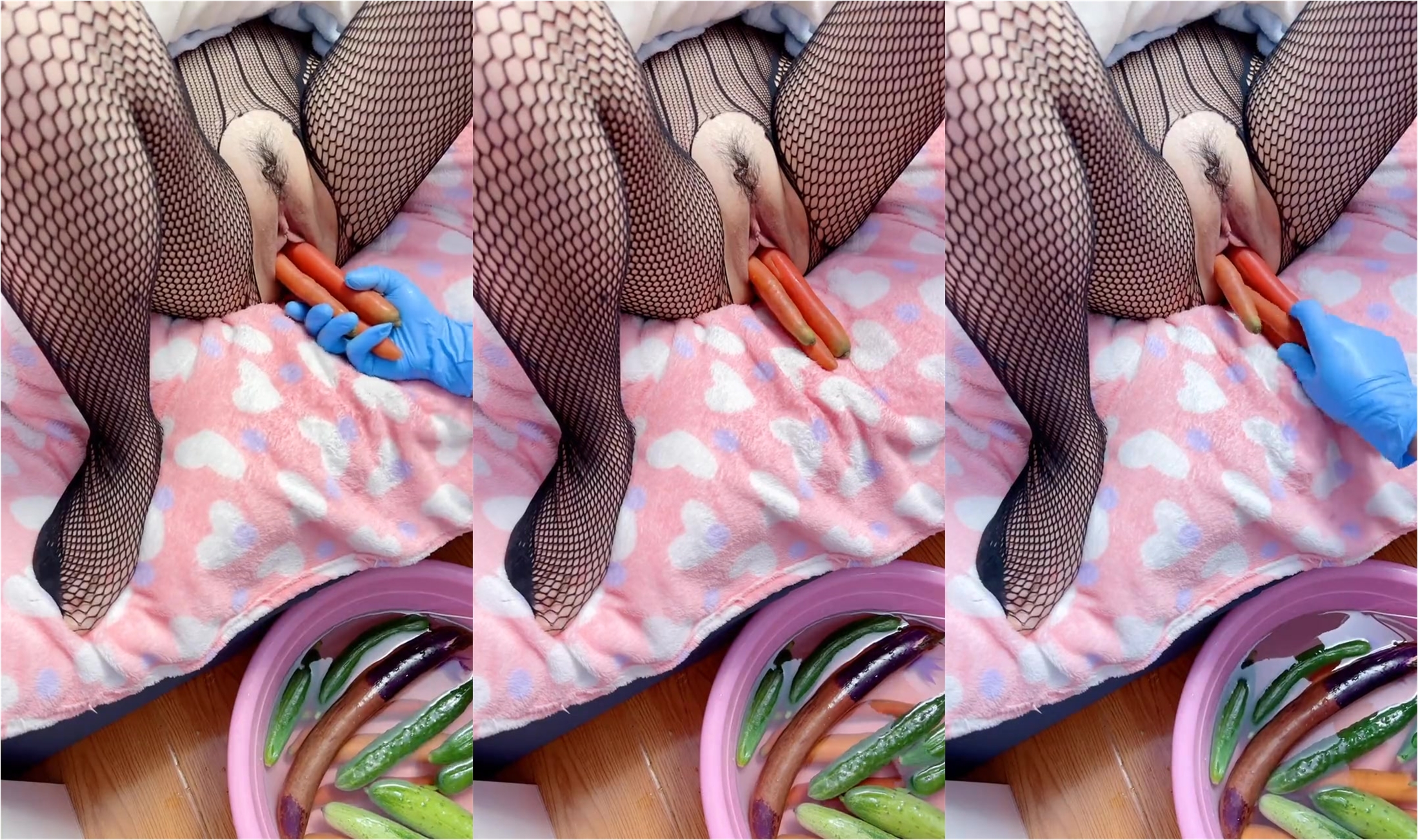 5根胡萝卜塞骚穴  ，扩张骚穴就是要用各种不同的东西塞她的骚b，味道很甜美  想舔么