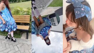 《最新流出反差萝莉》推特网红百变COSER叛逆情侣【洛丽塔】千元露脸土豪任务定制~公园露出楼道啪啪内射1