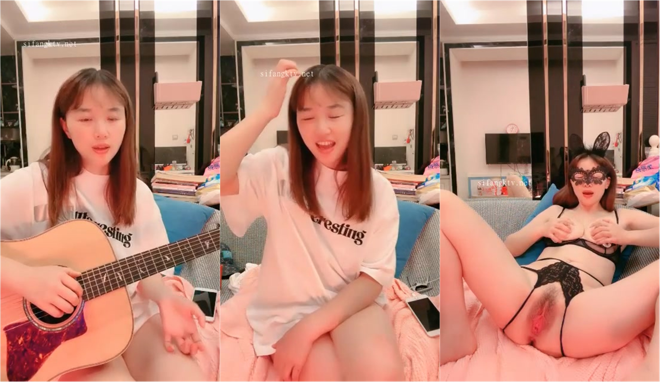 【女演员】气质女神下海，唱歌弹琴，前一秒还是个才女，瞬间脱光骚浪，极品反差 (1)