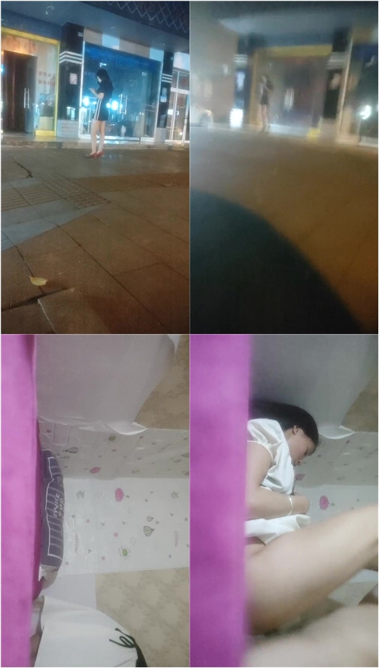 新片速递最牛视角站街女探花《素质嫖客》夜探红灯区路边按摩店150块白色短裙靓妹