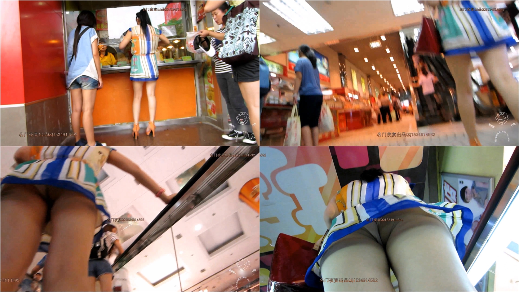 买完小吃逛商场的碎花短裙肥臀肉色内内骚妇